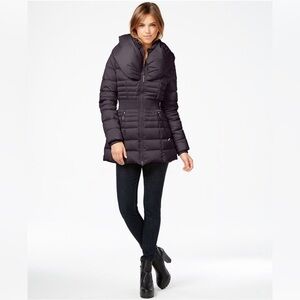 Laundry by Shelli Segal Los Angelos Pillow Collar Smocked Down Puffer Coat XS